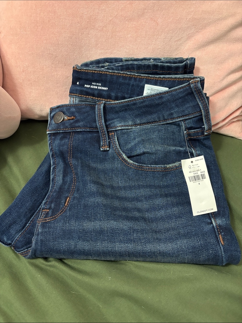 Old Navy Dark Blue Mid Rise Pop Icon Skinny Jeans